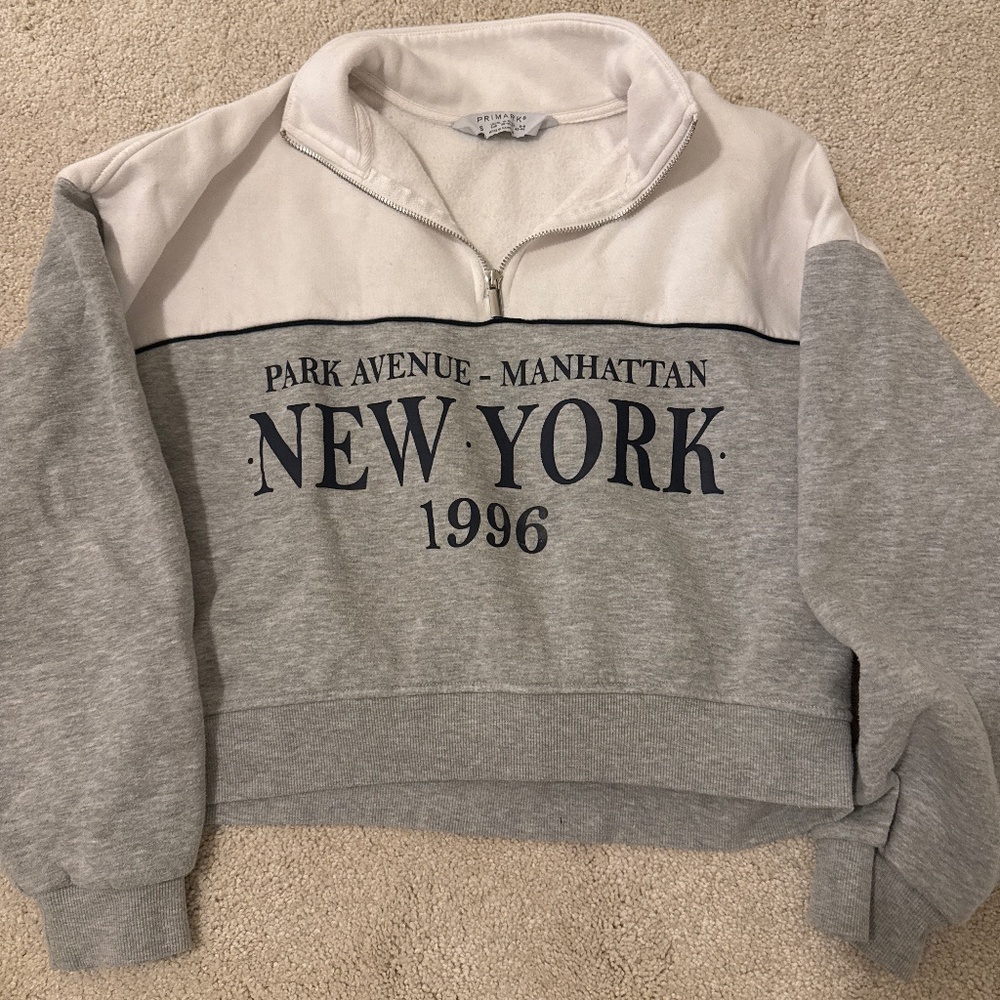 Primark women’s Manhattan cropped half zip sweater